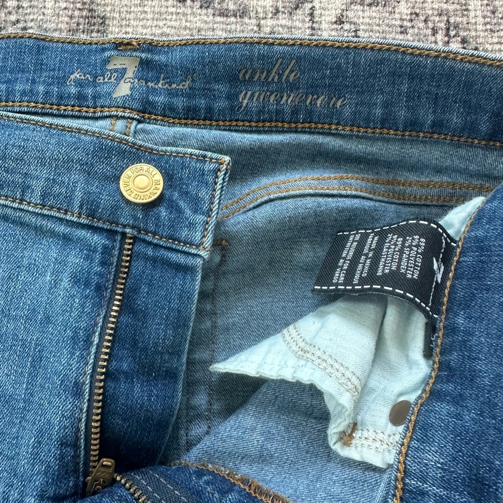 7 For All Mankind distressed skinny jean size 27